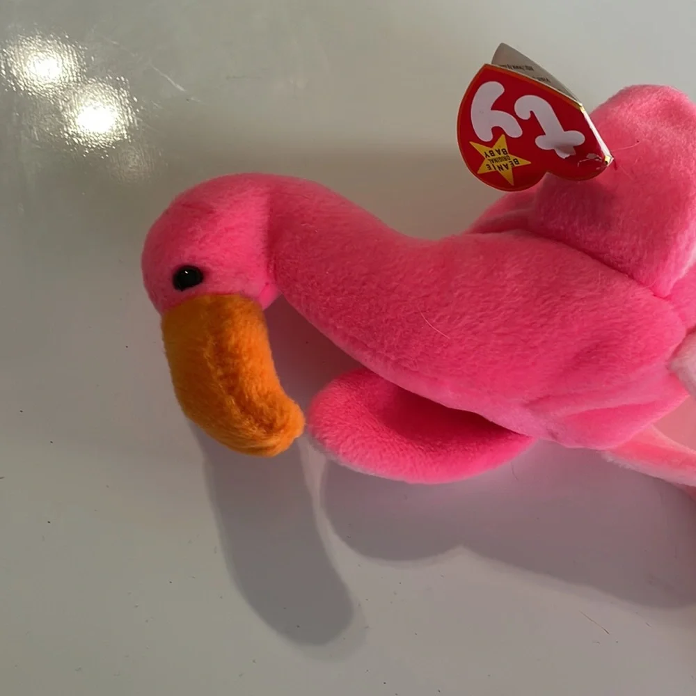 Ty Beanie Baby * Pinky‎ the Flamingo * Date of Birth: Feb 13, 1995 * Collectible
